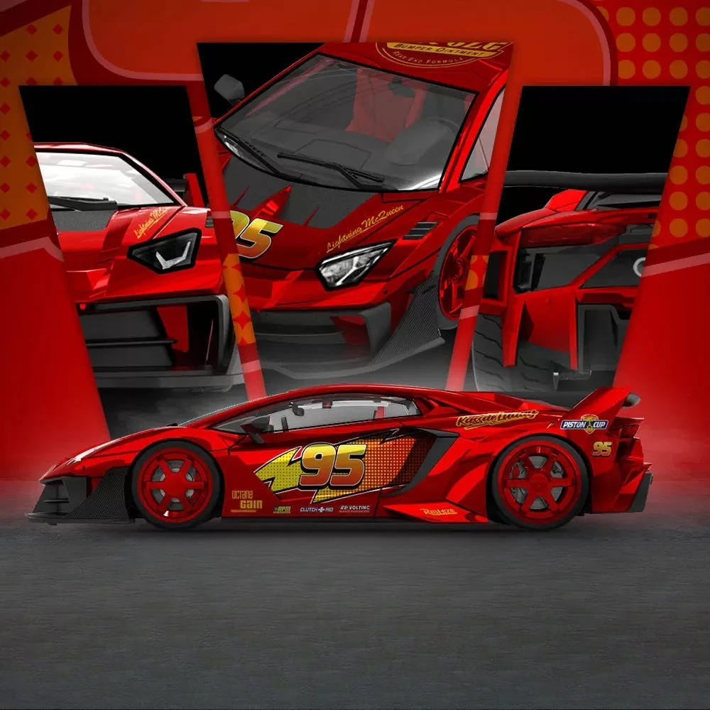 

Pre-CC Lightning Metallic Red Paint 1:64 Alloy Car Model Simulation Ornament