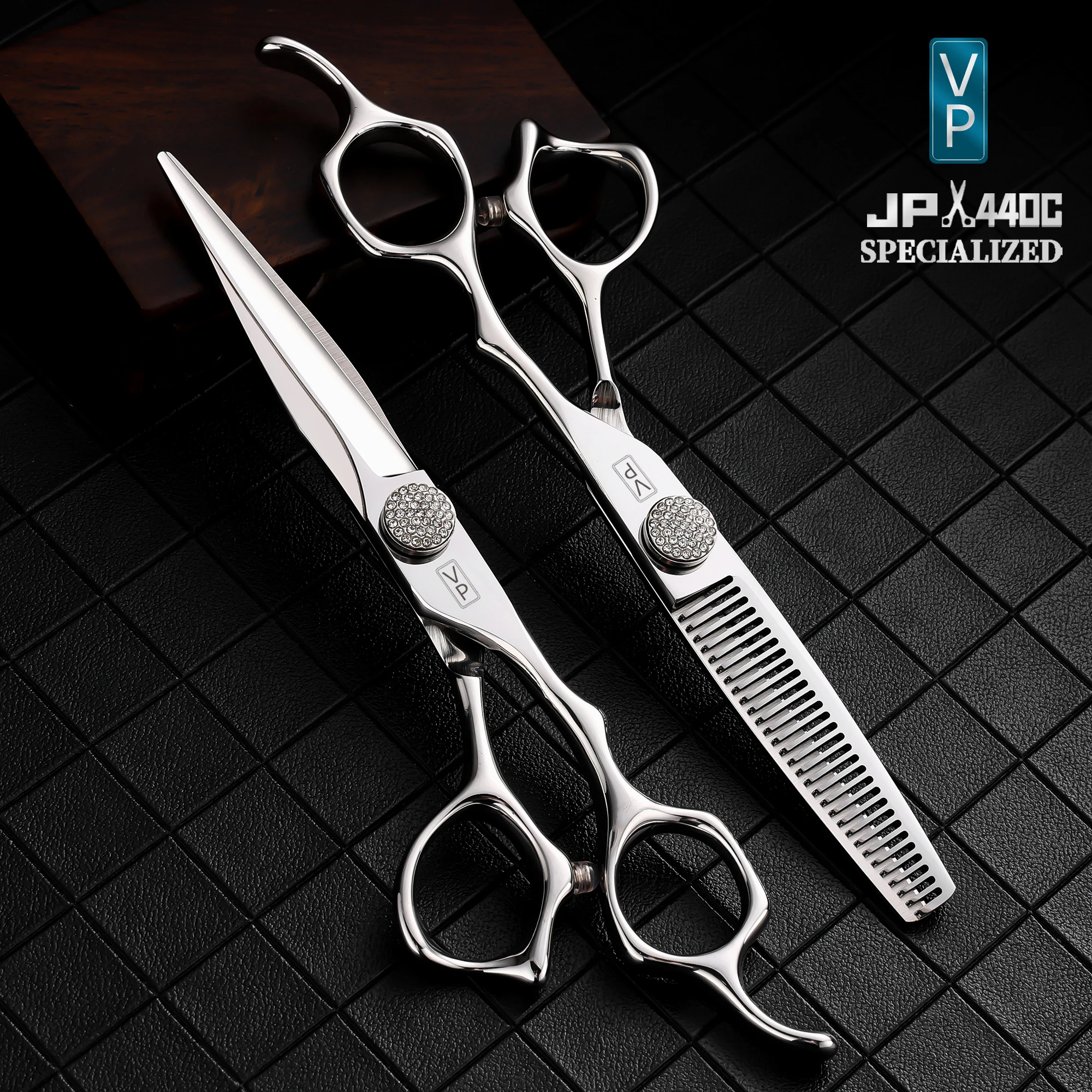 

VP Scissors Hairdresser Japan 440C Scissors Hair Professional Hairdressing Accessories Salon 6.0 Inch Cut Thinning Barber Tools