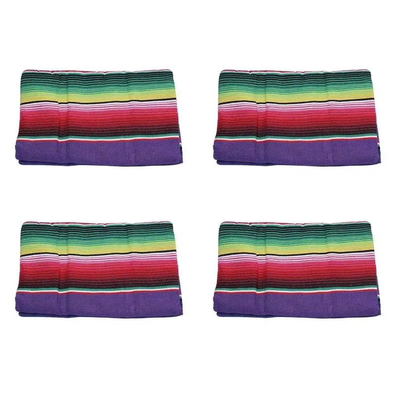 ABMS-4X Mantel Mexicano Para Decoraciones De Boda De Fiesta Mexicana, Manta Mexicana Saltillo Serape, Manta De Cama, Funda De Mesa