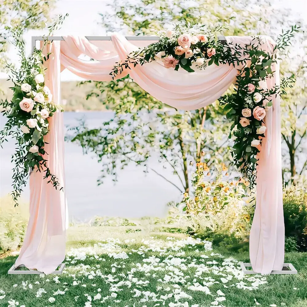 Heavy Duty Wedding Backdrop Arch Balloon Stand Square Frame Garden Arbour for Wedding Birthday Parties Banquet Decorations