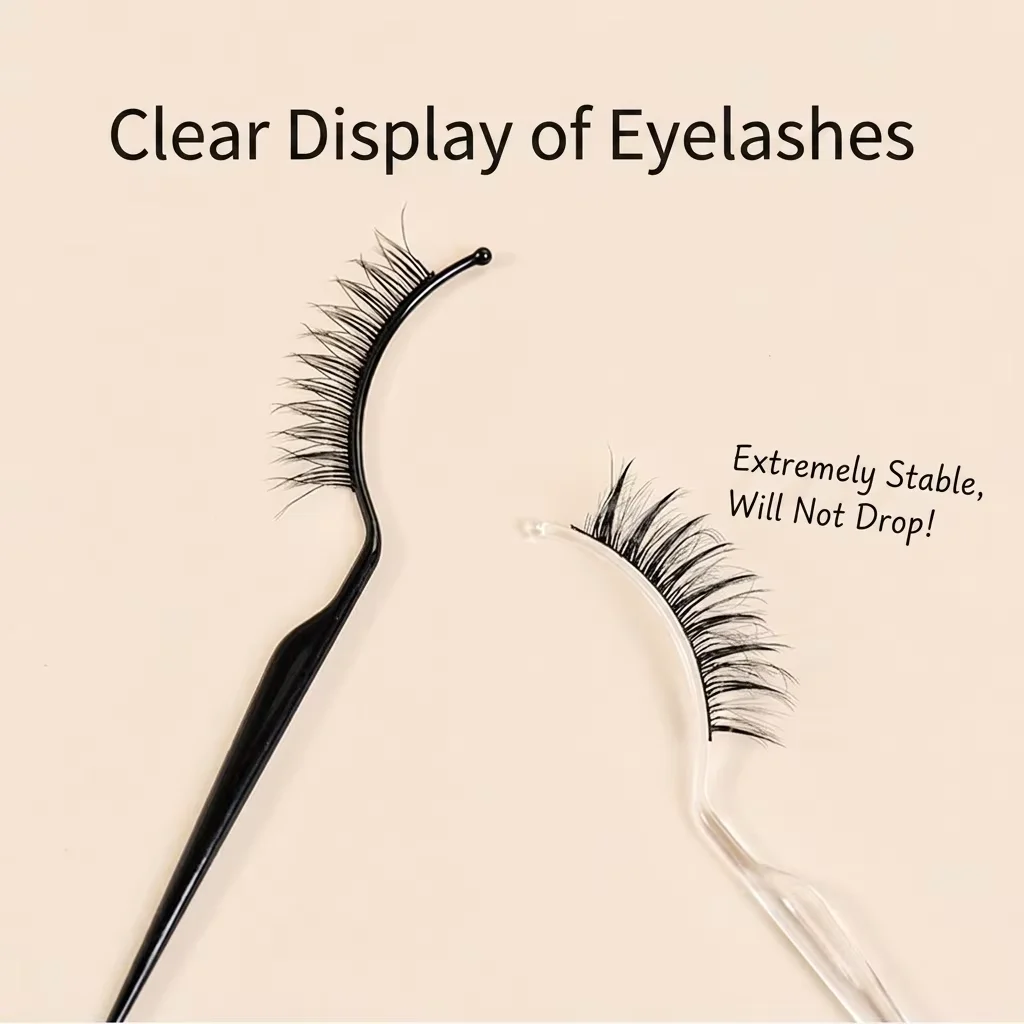 Yiernu Maßgefertigter Wimpern-Tester-Stift, Stilvoller Wimpern-Präsentationsständer mit 12 Wimpern-Teststäben, Wimpern-Display-Tester – Detail 2