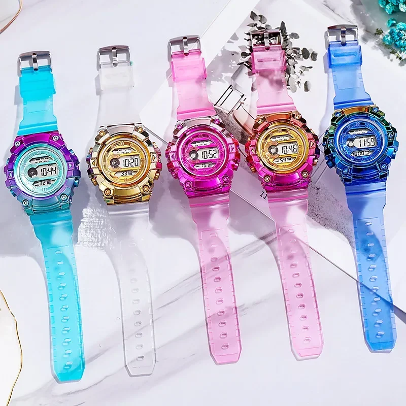 

Gradient Colorful Women Watches Luminous Casual Digital Sport Watch Gift Clock LED Girl Lovers Wristwatch Fashion Female Clock