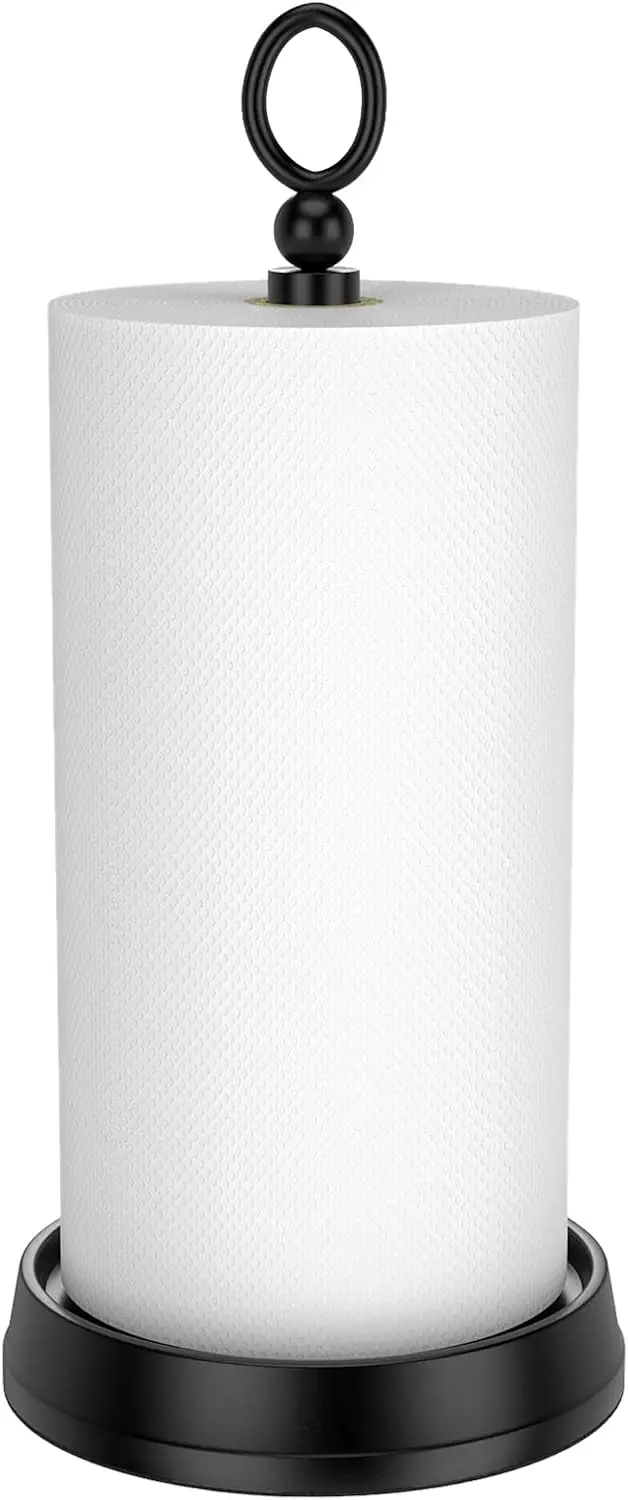 

Усиленный стальной держатель для бумажных полотенец для кухонных столешниц, подходит для стандартных и больших рулонов, матовый черный цвет