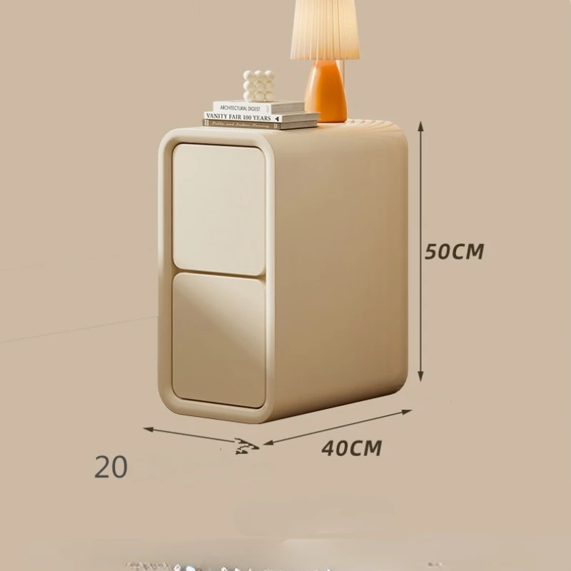 Bedroom Bedside Table Nordic Minimalism Light Luxury Narrow Edge Bedside Table Cream Style Bedside Cabinet