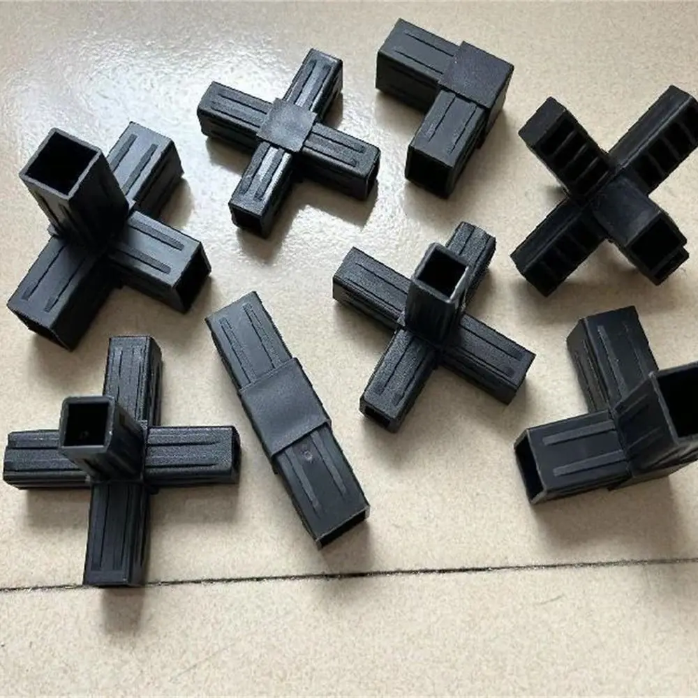 1Pcs 20/25/30mm Square Pipe Fitting X-L-T Shape Six Way Channel Plastic Pipe Connector Black 2/3/4/5-Way Pipe Angle Code