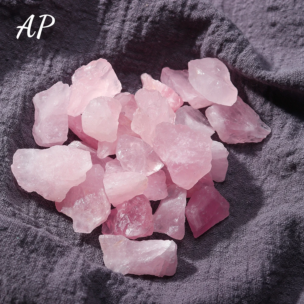 50g/bag Natural Rose Quartz Tumbled Stone Healing Pink Crytsal Raw Stone For Jewelry Making Aquarium Or Home Decoration