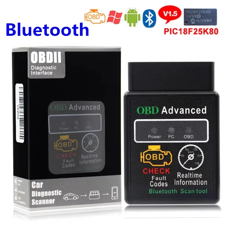 Best HH OBD Advanced ELM327 Bluetooth OBD2 Automotive Detector Fault Diagnostics Fuel Consumption Detection