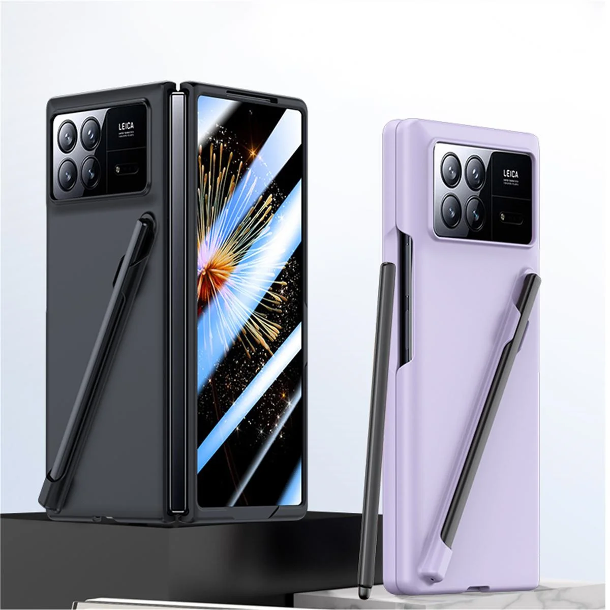 Solid Color Phone Case For XiaoMi Mix Fold 3 PC Hard Shell Protection Shockproof Protective Film With S Pen Fold3 Cover