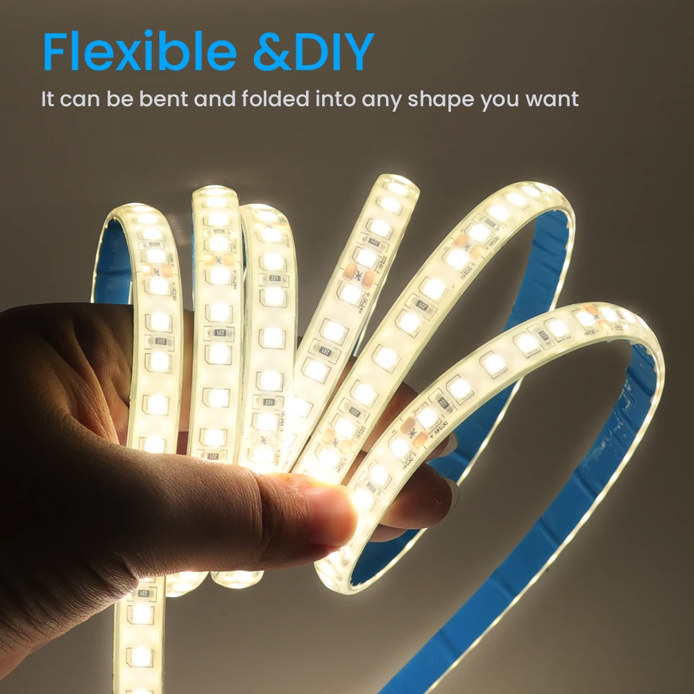 Impermeável LED Strip Light, fita de diodo, fita, decoração Home ao ar livre, IP68, 12V, 2835, 120Leds/m, 3000K, 4000K, 6000K