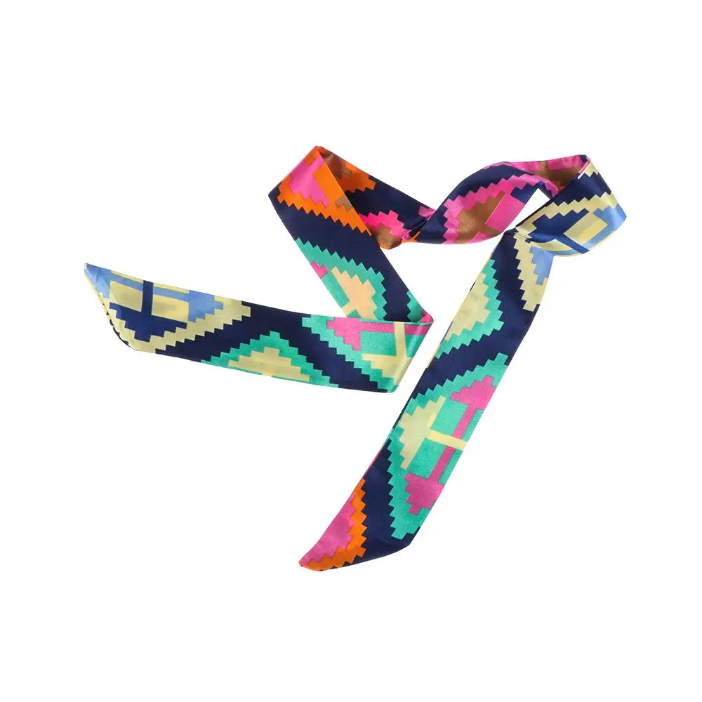 Mulheres meninas decoração acessórios pulso/cintura pequeno lenço de seda decoração fita cachecol bolsa alça fita pescoço cachecol