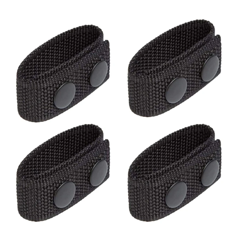 4 Pieces Belt Keeper, Tactics Waist Belt Buckles Leather Duty Keeper with Double Snaps, Nylon Belt Keeper Double Snaps