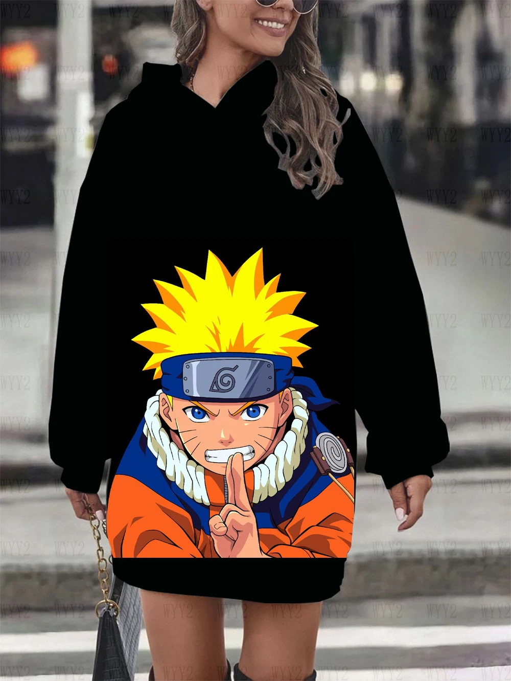 Nueva sudadera para mujer, ropa con estampado de Anime Naruto, jersey con capucha, estilo callejero, sudadera cálida de moda, regalo de Año Nuevo