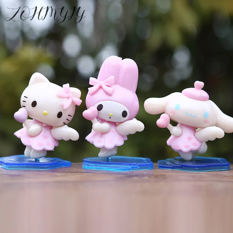 1 قطعة DIY الديكور عروسة كارتون سانريو لطيف ميلودي مرحبا كيتي كورومي سينامورول أنيمي الشكل اللعب هدايا عيد الميلاد للفتيات