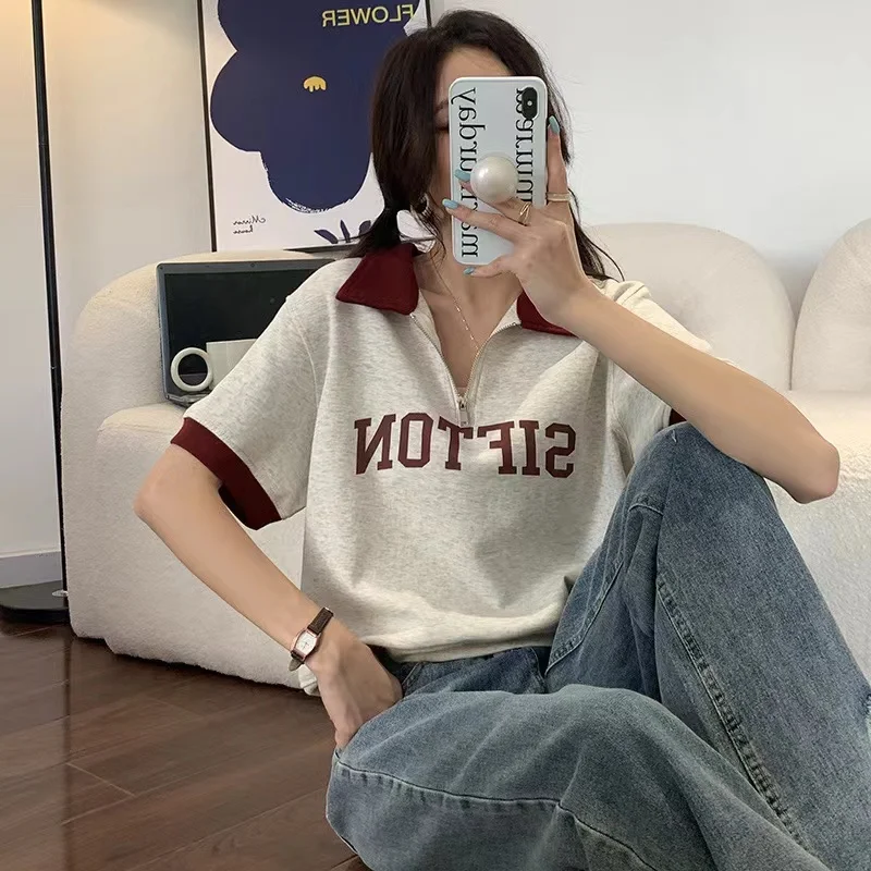 半袖 Tシャツ レディース 夏 ソリッドカラー コットン ラウンドネック カジュアル ルーズフィット シック エレガント ソフト 快適 日常着