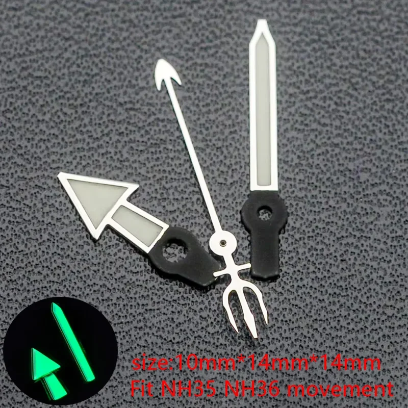 

Silver Watch Hands C3 Green Super Luminous Pointer Replacement Accessory Parts Fits for NH35 4R35 4R36 7S Japan Movement