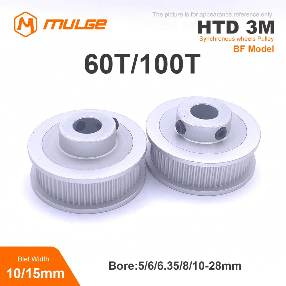 HTD3M Timing Pulley 60T/100Teeth BF Type Bore 5/6/6.35/8/10/12-25mm Belt Width 10/15mm 3D printed parts