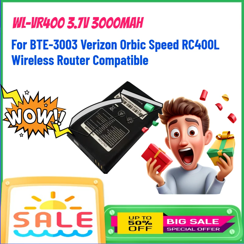 

WL-VR400 3.7V 3000mAh Battery for BTE-3003 Verizon Orbic Speed RC400L Wireless Router Compatible Rechargeable Batteries