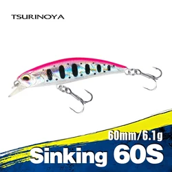 TSURINOYA 60S Sinking Minnow Fishing Lure DW67 60mm 6.1g artificiale Hard Bait Pike Bass Trout Jerkbait River Wobbler Crankbait