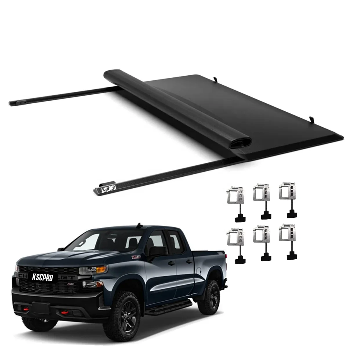 KSCPRO Silverado Accessories Soft roll up tonneau cover for Chevy Silverado 1500 2022