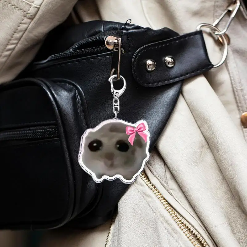 Cute Hamster Keyring Creative Versatile Key Holder Backpack Keychains Lightweight Purse Backpack Charm Animals Keyring Handbags