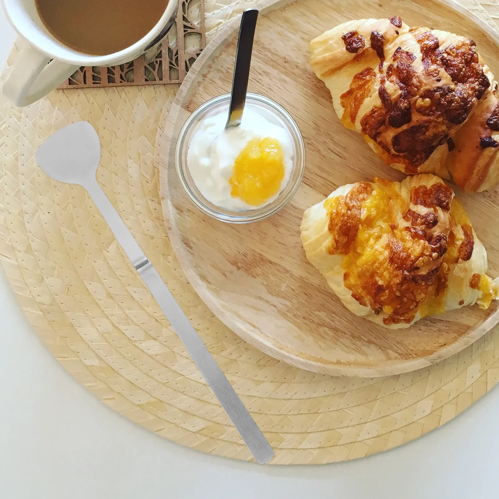 

Набор из 3 ложек для меда из нержавеющей стали: гладкие, полированные, с длинной ручкой, для размешивания кофе, чая, молока, джема