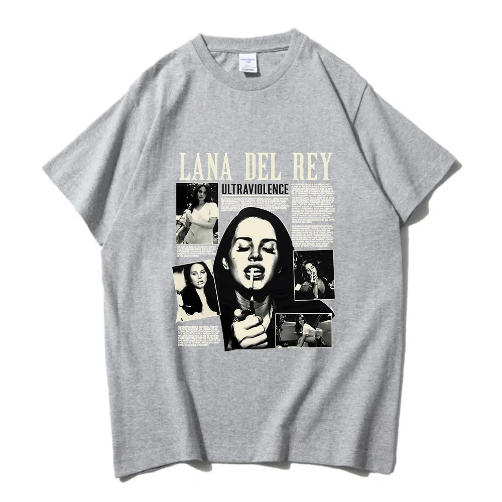 المغني لانا ديل ري تي شيرت مطبوع موضة الرجال ملابس حريمي الهيب هوب الشارع الشهير Harajuku Y2k بلايز كبيرة الحجم للجنسين المحملة الملابس #5