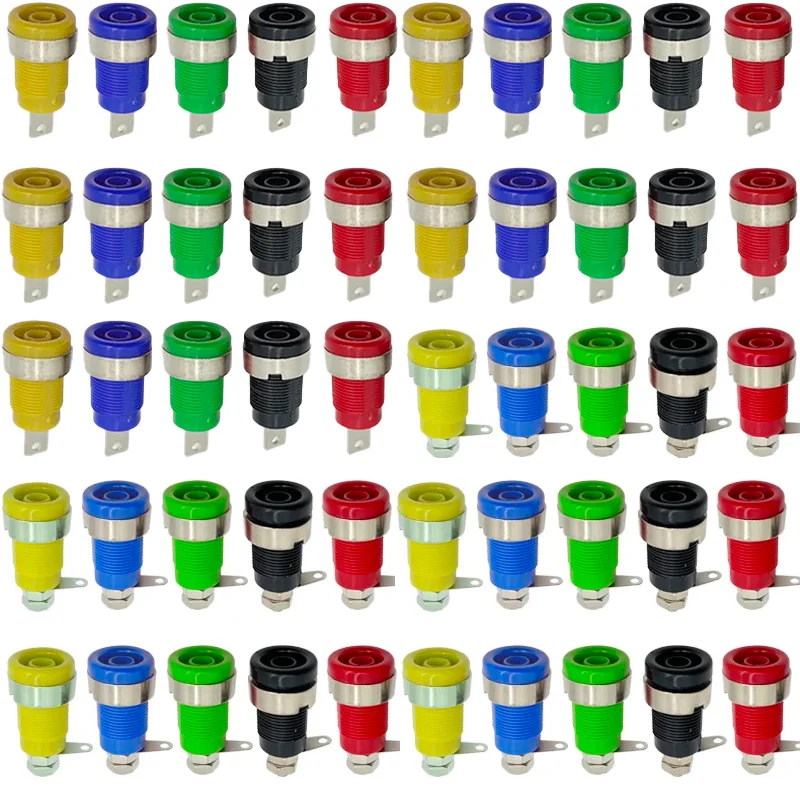 20PCS 4mm Banana Socket 32A Panel Mount Female Connectors, Insulated Safety Binding Post Jacks, 5 Colors for DIY Projects