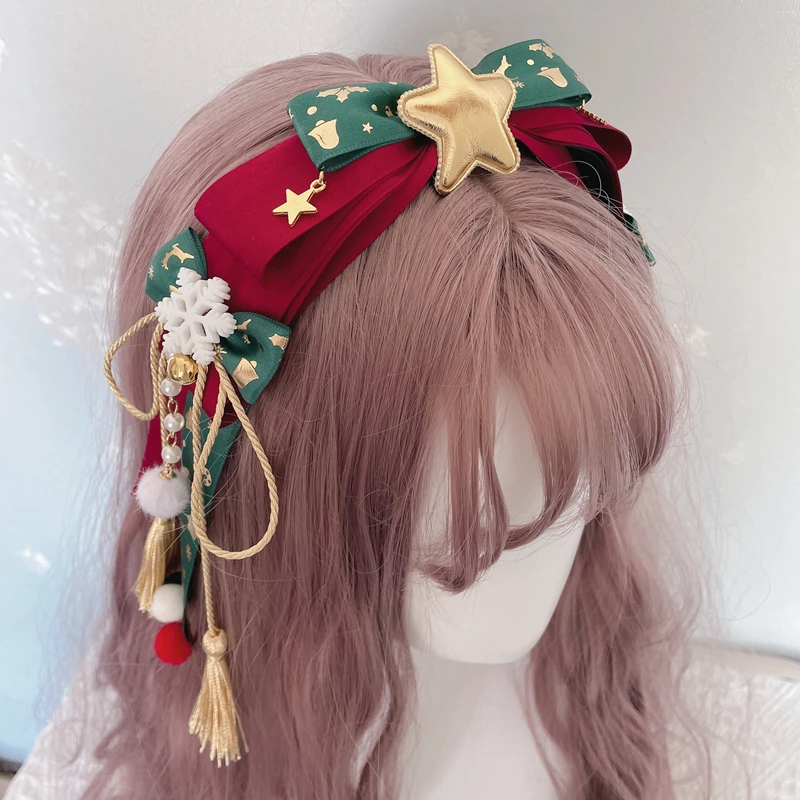 Original design New Year Christmas lolita headdress hairpin clip hair hoop hanfu hair accessories