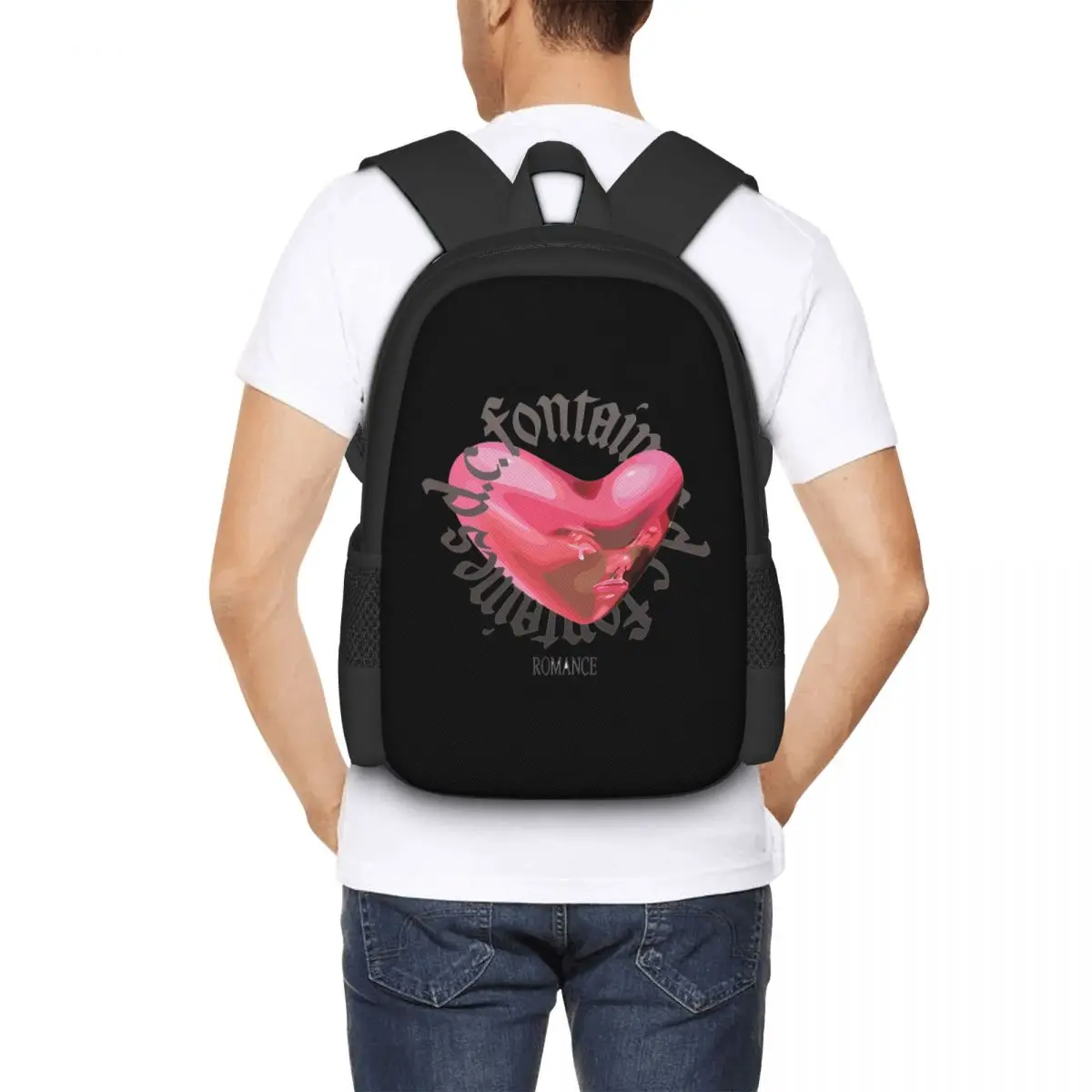 

Fontaines DC Romance Student Backpack School Bag Hiking Travel Daypack for Boys Girls Fashion Bookbag Shoulder Bags