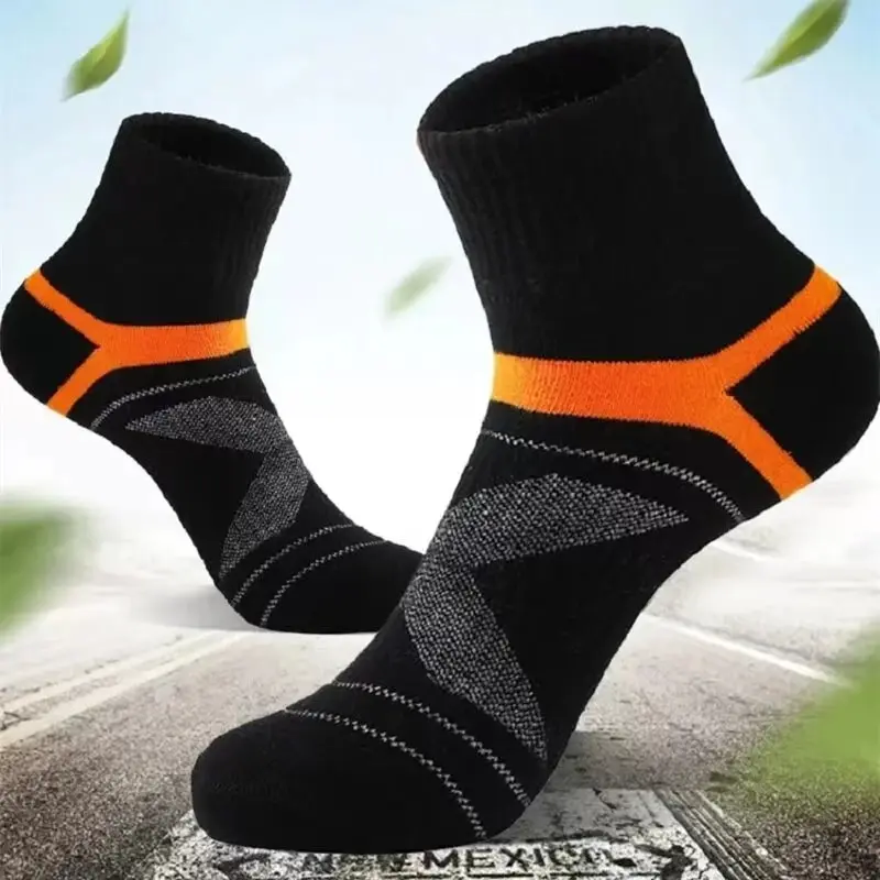 3 Pairs High Quality Men Socks Dark Grey Sports Socks Casual Soft Running Four Season Absorb Sweat Breathable Male Sock