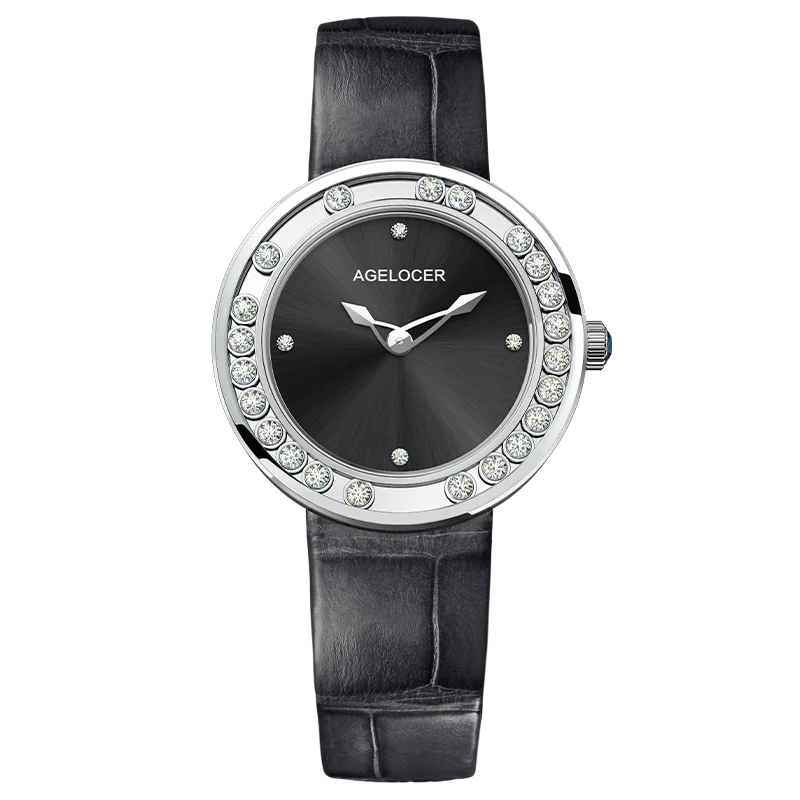 AGELOCER Orologio Baikal originale con diamanti Orologio al quarzo da donna in oro di lusso con diamanti Orologio con diamanti Regalo di compleanno per le donne