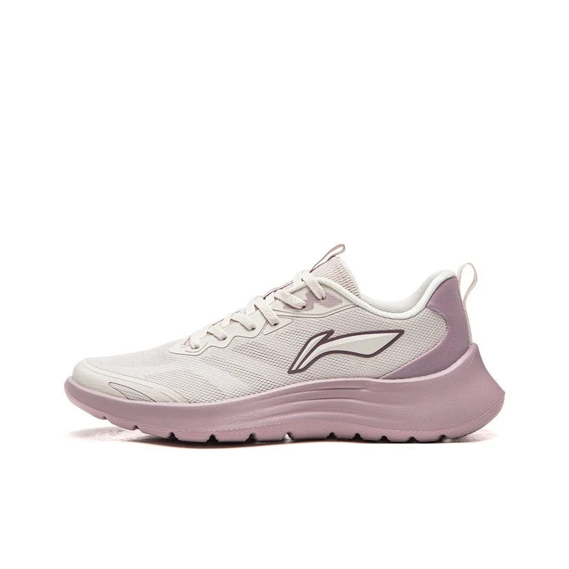 Li Ning Running Shoes Women's White Sand Gray/Quartz Pink ARSW118-3