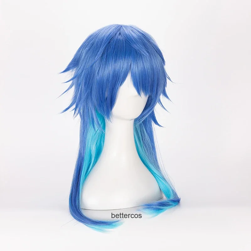 Dramatic murder dmmd seragaki Aoba cosplay wig gradient blue heat resistant synthetic hair wig cap