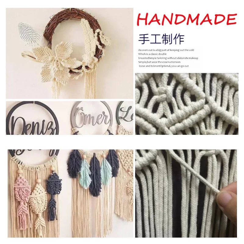 10y Beige Twisted Cord Rope 4/5/6/7/10mm 100% Cotton Rope Cords Craft Decorative Twisted DIY Handmade Bag Drawstring Accessories