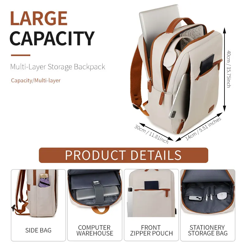 حقيبة كمبيوتر جديدة، حقيبة ظهر، سعة كبيرة للسفر والنساء، التنقل، الأعمال، حقيبة ظهر للطلاب الجامعيين