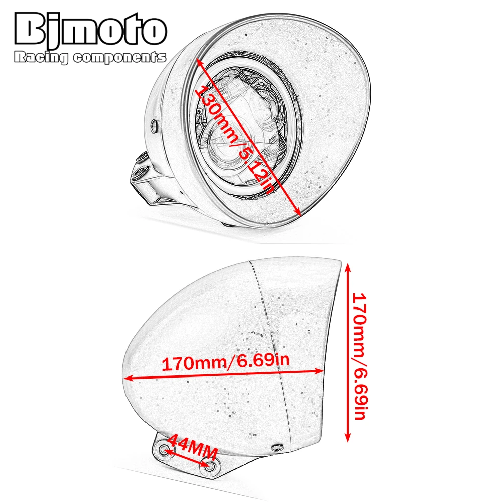 5.75 inch Motorcycle LED Headlight Universal Headlamp For Harley Sportster Dyna Honda Hayabusa Suzuki Kawasaki Bobbers Custom - Image 6