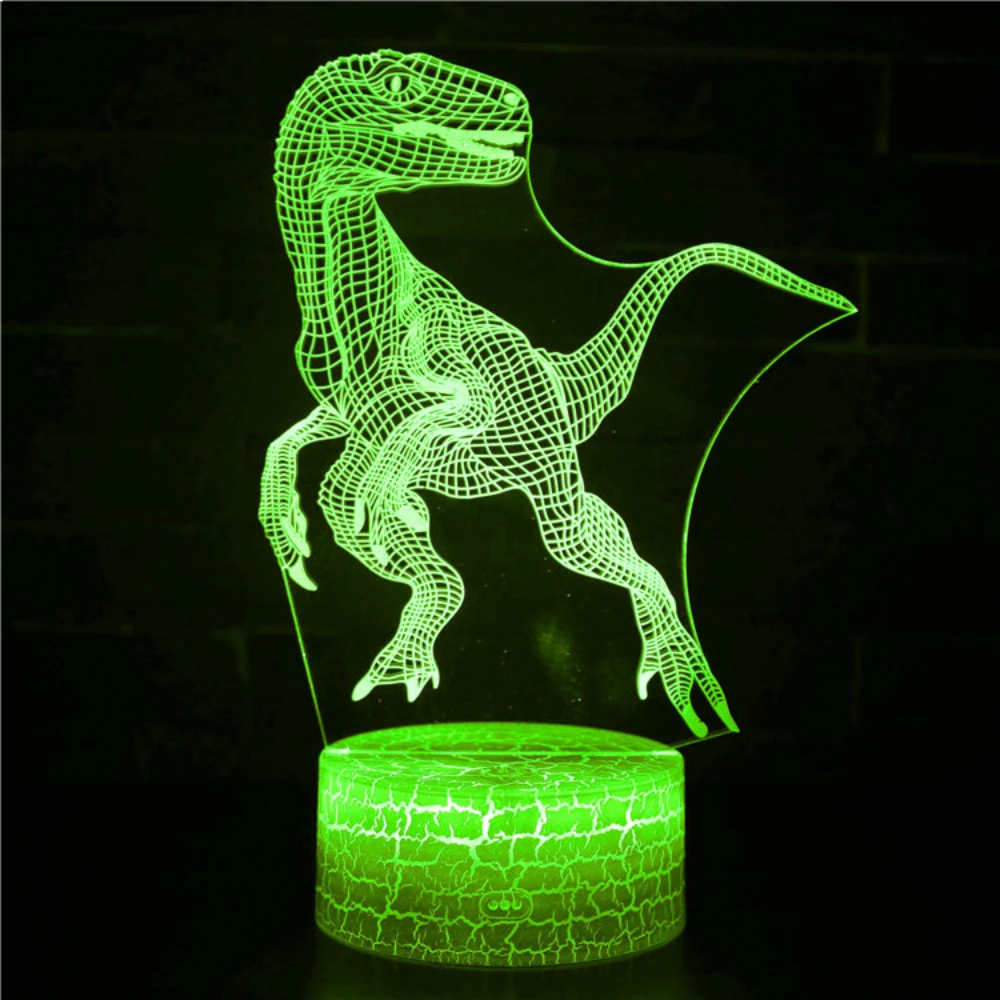 Nighdn  Dinosaur 3D Night Light for Boys Hologram Illusion Lamp 7 Color Changing Christmas Birthday Dinosaur Gifts for Kids Room