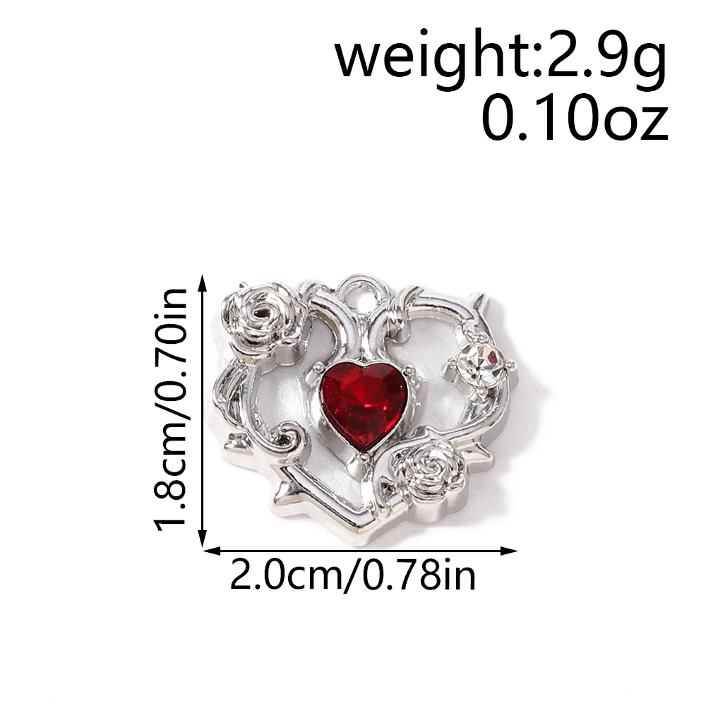 5pcs Chic Crystal CZ Love Heart Charms Pendants for Jewelry Making Necklace Earrings Bracelet DIY Handmade Accessories Supplies view 6