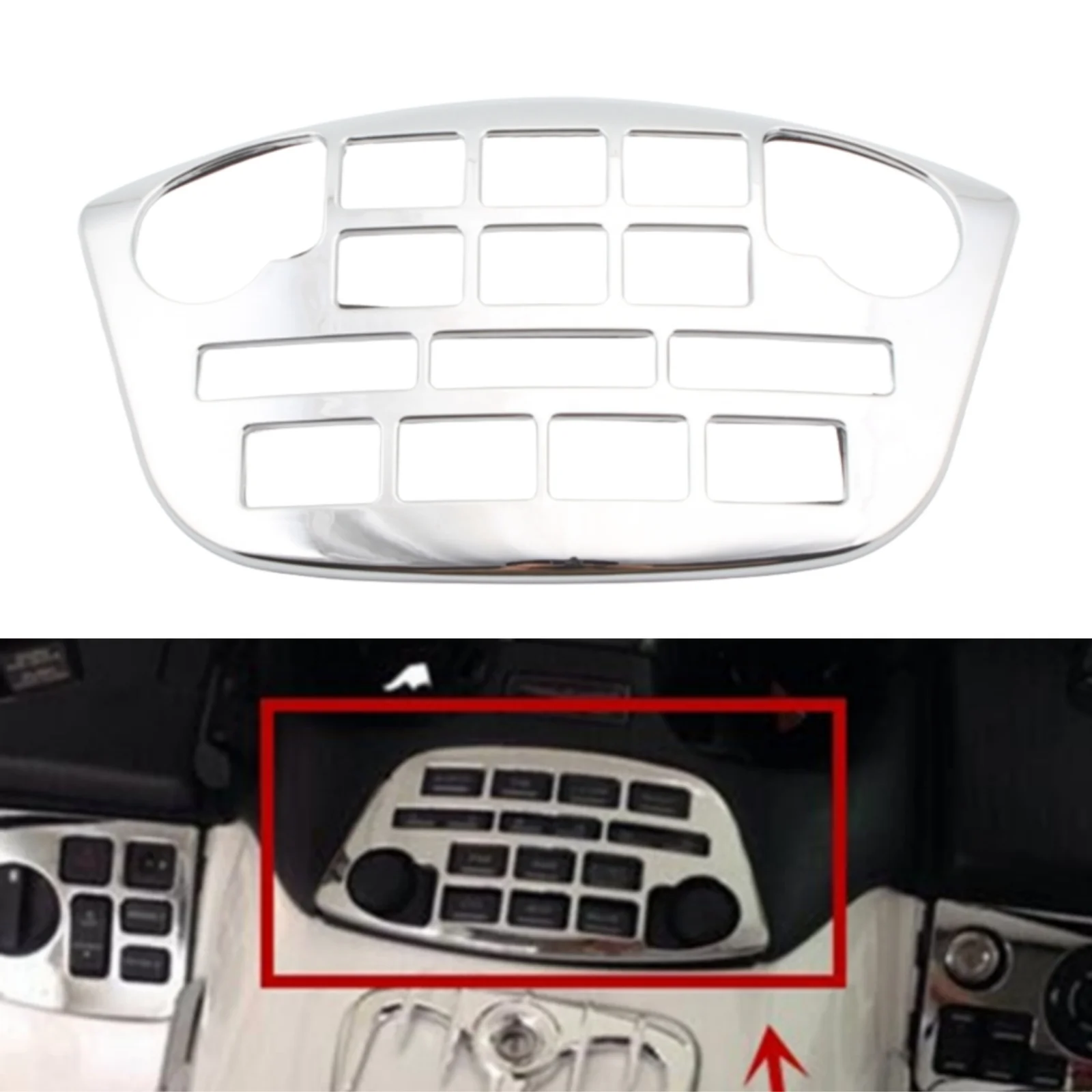 Para Honda Goldwing GL1800 2001-2010 marco Protector cromado accesorios de cubierta decorativa Panel de acento de Radio CD de motocicleta