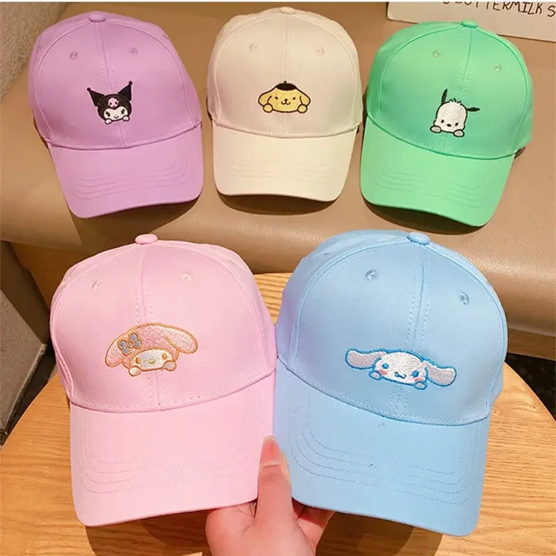 New Children's Sanrio Hello Kitty Kuromi Cap Cotton Cartoon Cinnamoroll Baseball Cap For Kids Cute Girls Boys Cap