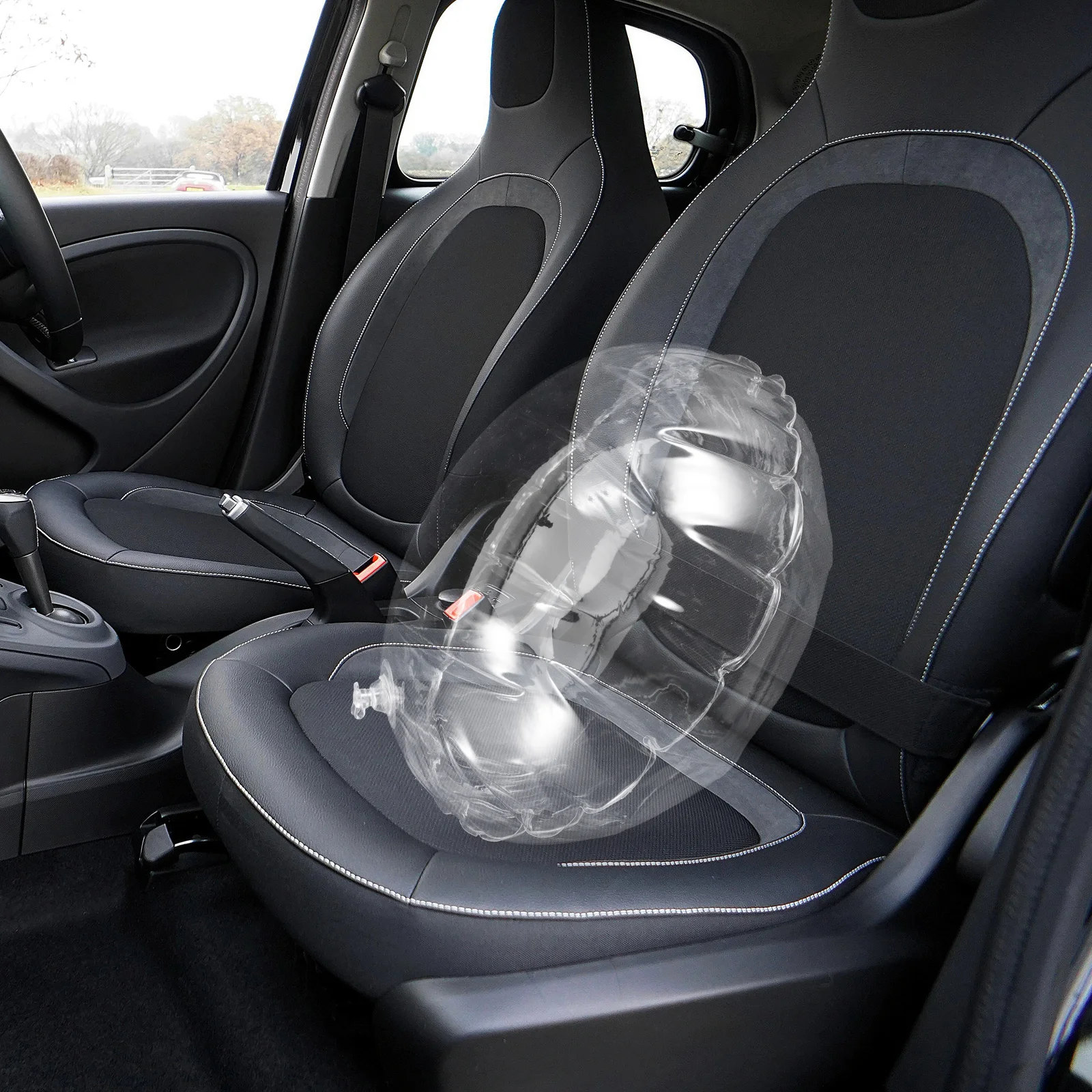 

Clear Inflatable Pillow Round Portable Outdoor Cushion Lightweight Car Home Office Use Easy Clean Travel Companion