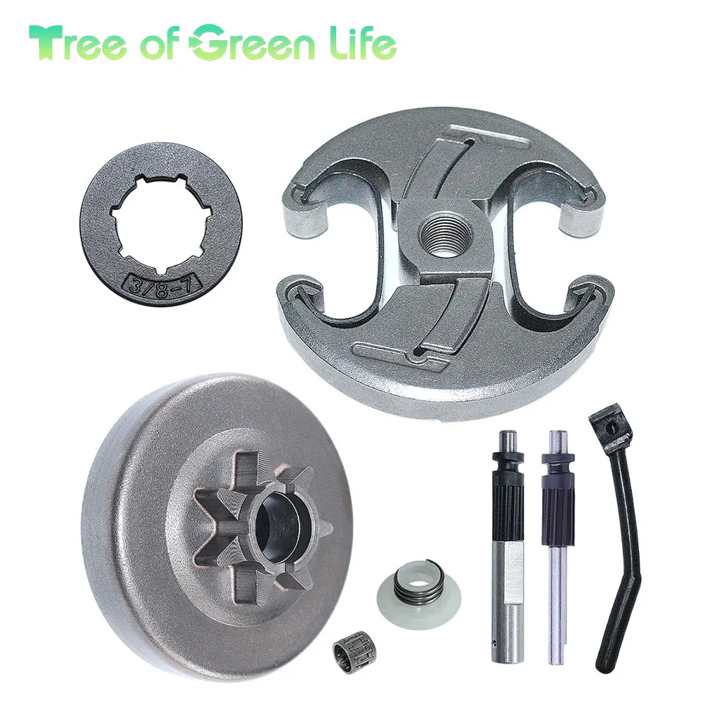 3/8-7 Sprocket Rim Clutch Assy For Husqvarna 455 Rancher 460 Chainsaw Oil Line Garden Tools