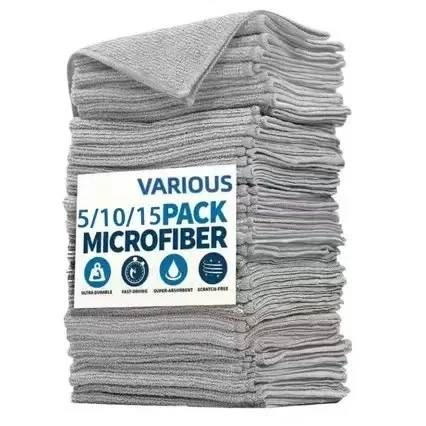 Black Microfiber Cleaning Cloth Super Absorbent Lint Free Soft Car Drying Towel Reusable Kitchen Dish Washing Rag Household Mult