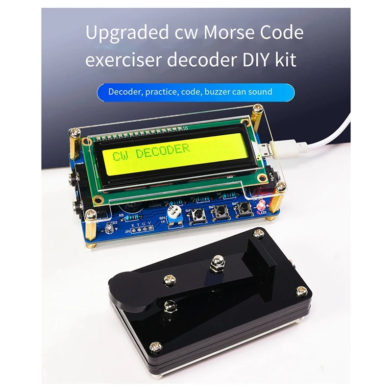 Upgraded HU-069B CW Morse Code Decoder Trainer Parts Electronic DIY Circuit Board Welding Practice Kit