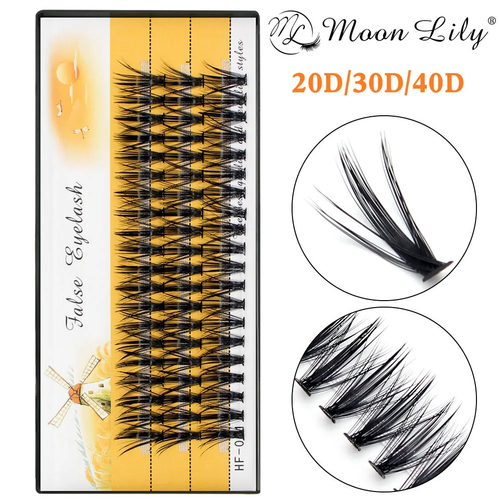 Moonlily Soft 60 Bundles 20D/30D/40D Silk Eyelashes Faux Mink Individual Eyelash Natural Thick Lashes Extensions For Makeup