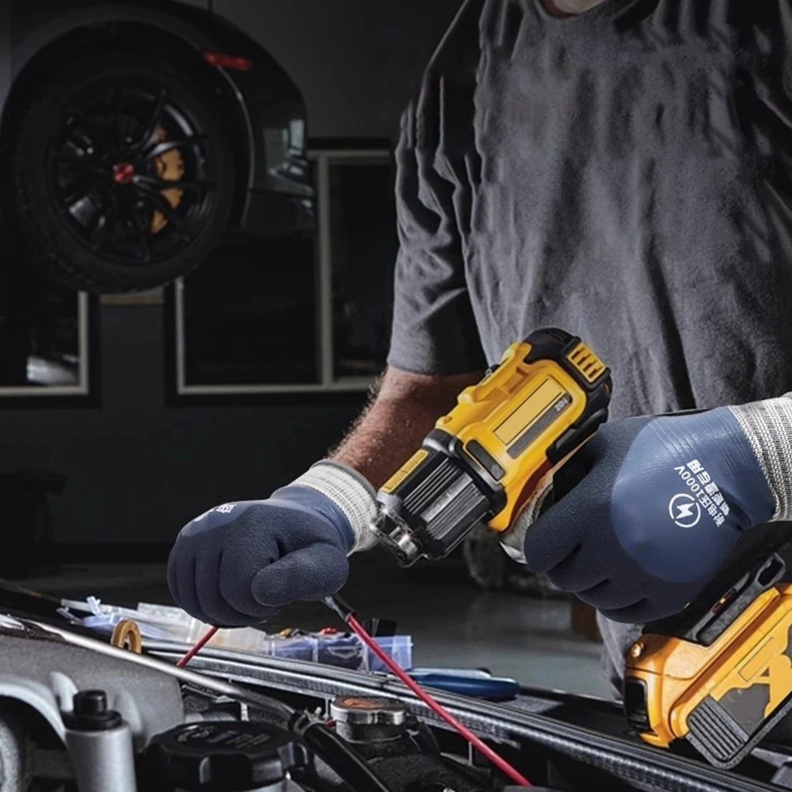 Электроизоляционные перчатки 1000 В, защитные рабочие перчатки, перчатки с электроизоляцией, противоскользящие резиновые садовые перчатки, 1-3 пары