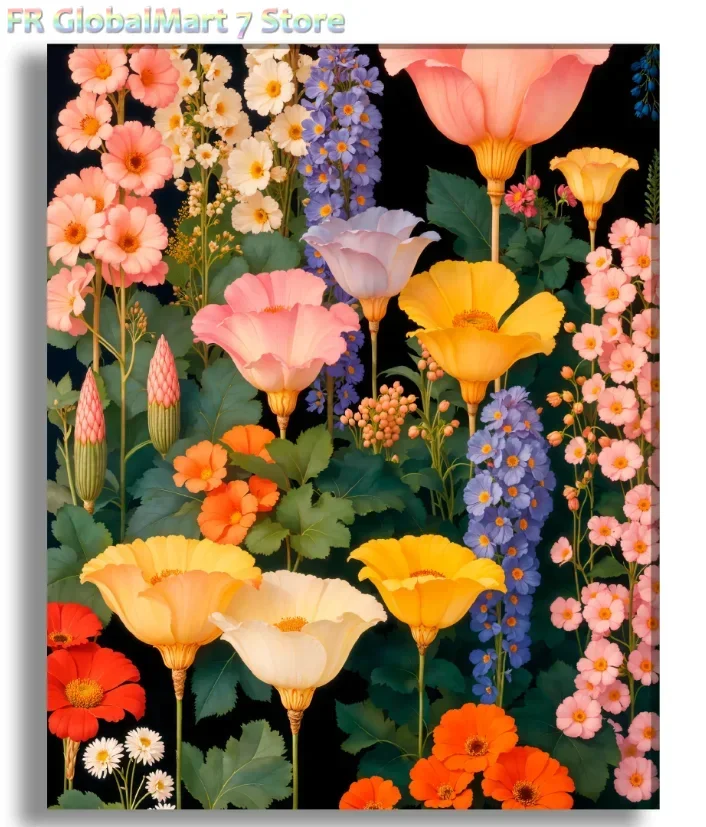 Diamond Painting Paint By Numbers Kit for Adults ,children，Beginner To Advanced Number Oil Paintin Home Decor DIY Art Flowers