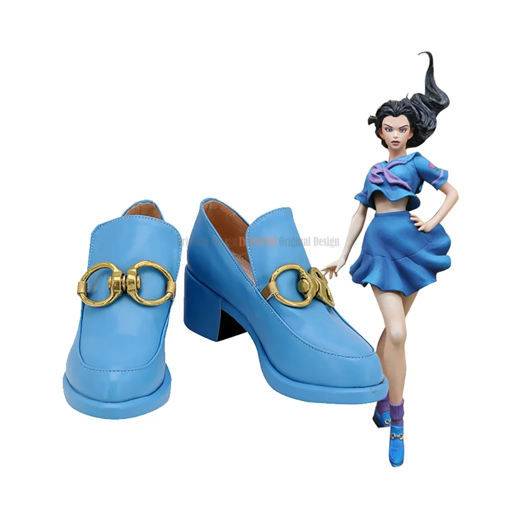 

Yukako Yamagishi Shoes Cosplay JoJo'sBizarreAdventure Yukako Yamagishi Cosplay Boots Blue Shoes