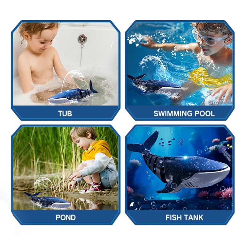 التحكم عن بعد الحوت رذاذ الماء لعبة التحكم عن بعد قارب السفينة الغواصة الروبوتات الأسماك الكهربائية في الهواء الطلق rc لعب لصبي الأطفال