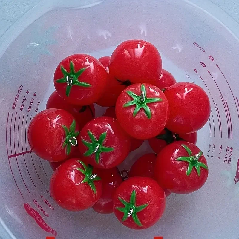 Realistic Tomato Fruit Phone Charm Keychain Resin Material Perfect for Backpacks Cell Phones and Key Chain Pendant Accessories
